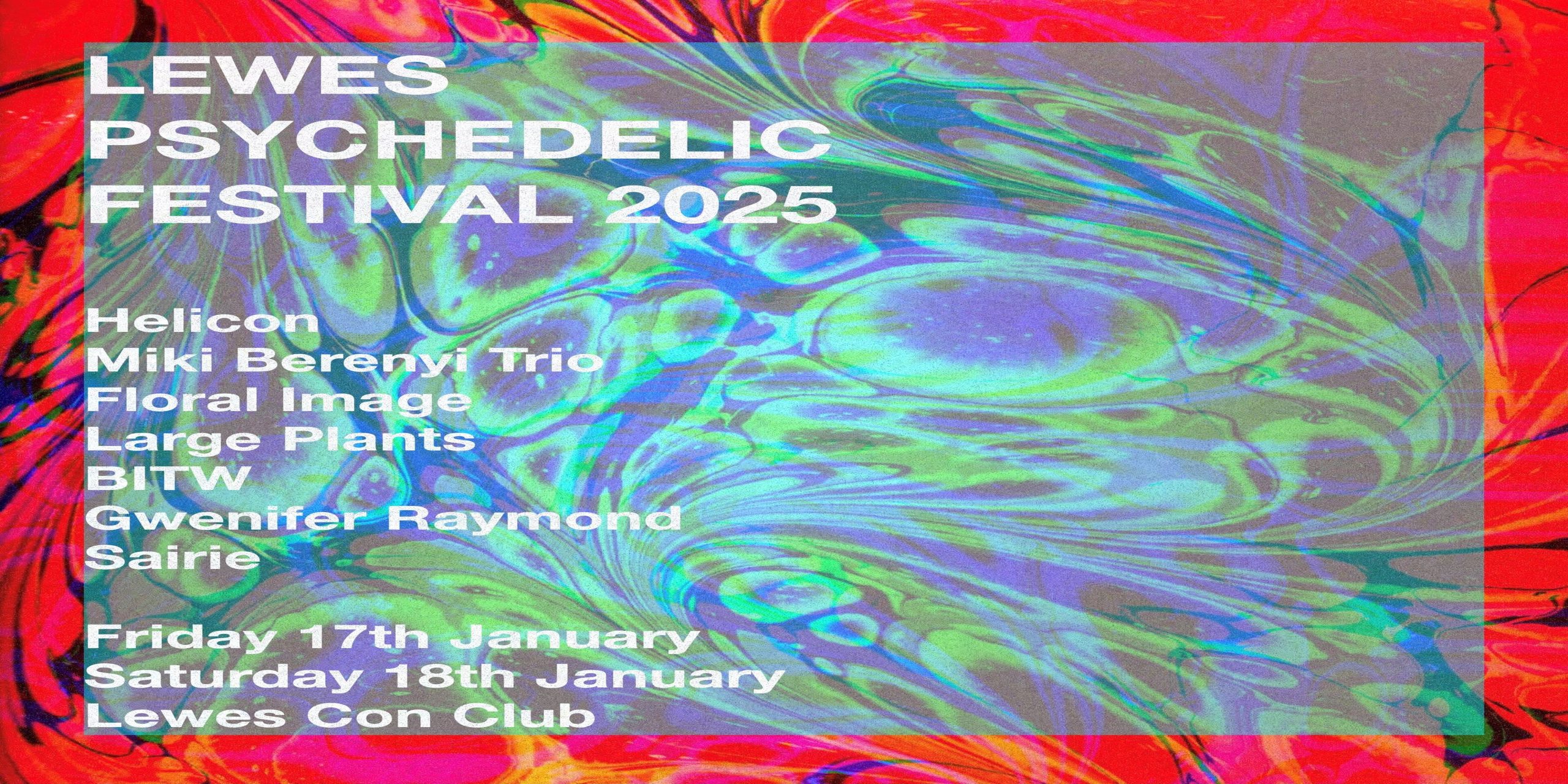 Lewes Psychedelic Festival                                             Friday 17th & Saturday 18th January 2025